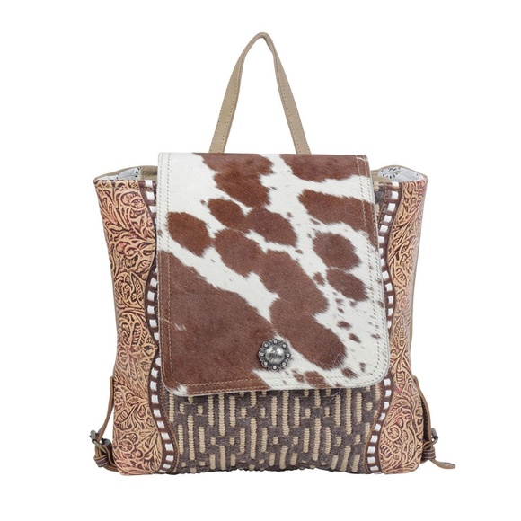 CHINQUEFOIL MYRA REAL COWHIDE BACKPACK FREE SHIPPING - Picture 3 of 7